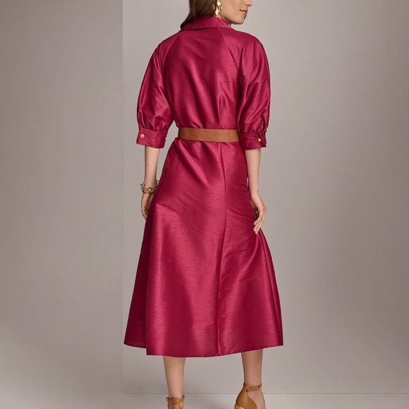 Donna Karan Elbow-Sleeve Belted Shirt Dress. Size 4. NWT - Picture 2 of 7